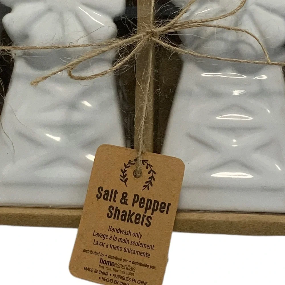 Farmhouse Windmill Salt and Pepper Shaker Set Ceramic Classic White
